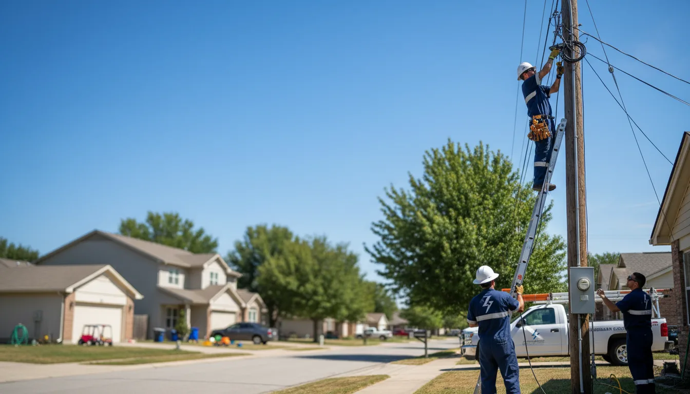 Residential electrician providing installation services in Myra, TX